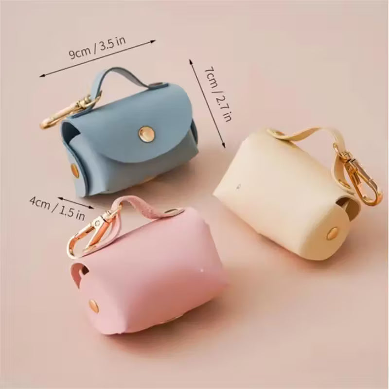 Elegant Leather Poop Bag Holders