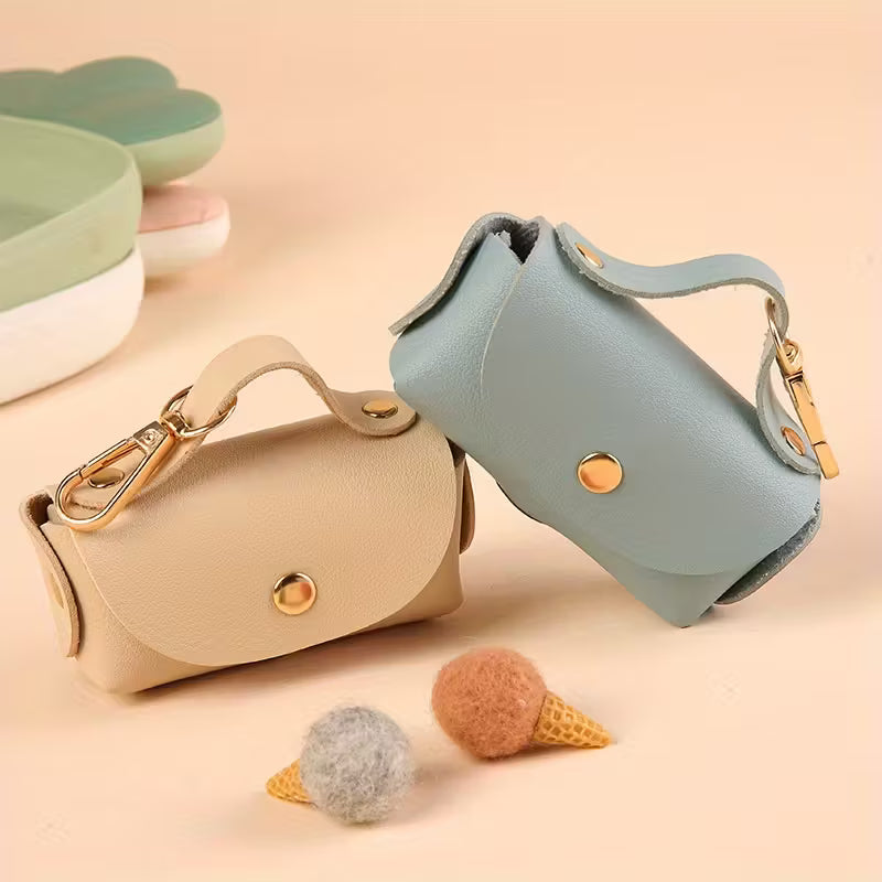 Elegant Leather Poop Bag Holders