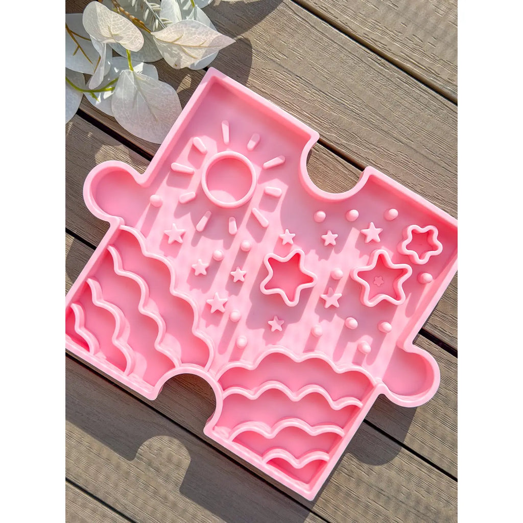 Puzzle Slow Bowl – Sky | Modular Enrichment & Slow-Feeding Dog Bowl