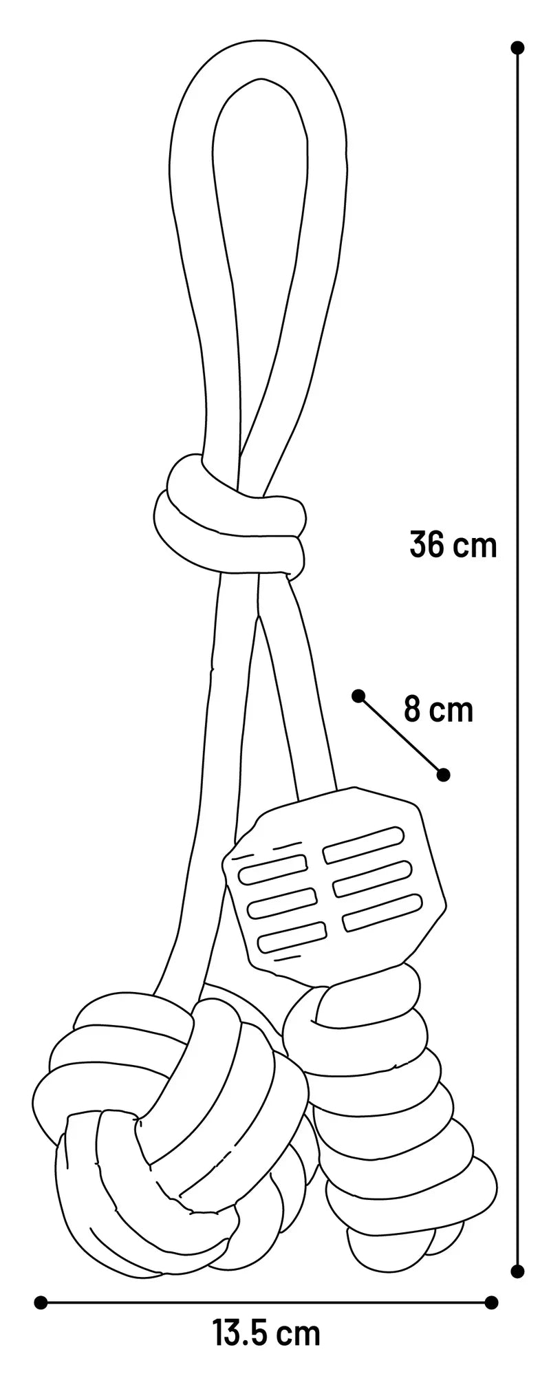 Flamingo Pull Rope With Tpr Ball And Knots Twist