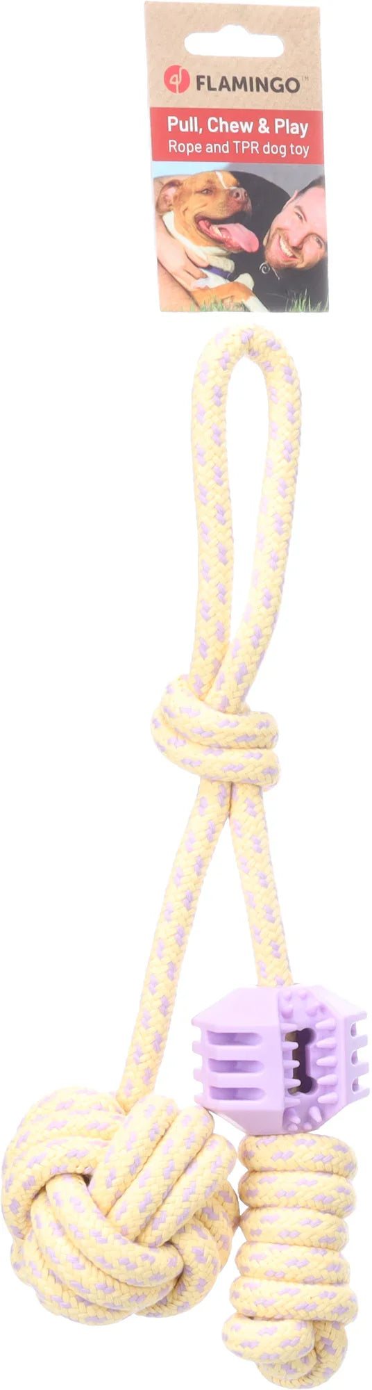 Flamingo Pull Rope With Tpr Ball And Knots Twist