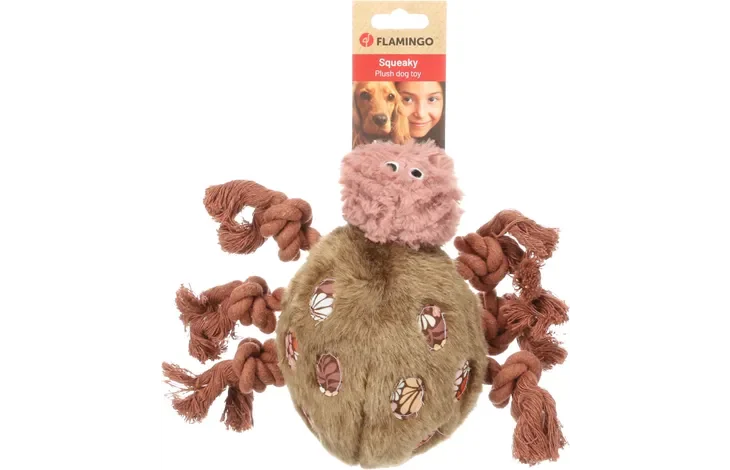 Rozette speelgoedschildpad met touw, roze