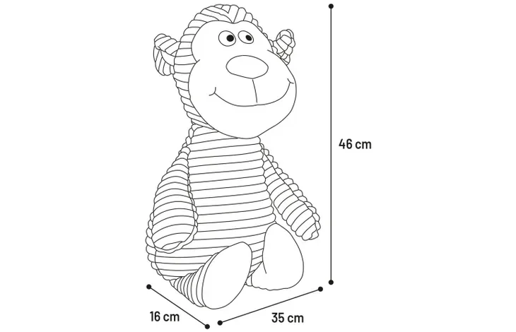 Flamingo Toy Ribbi Monkey Brown