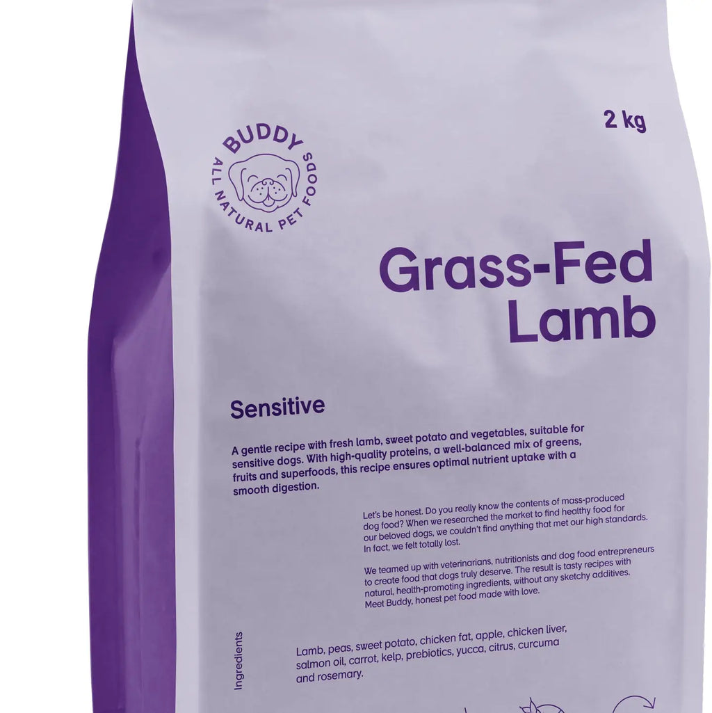 Buddy Natural Dog Dry Food -  Grass-Fed Lamb 2 Kg
