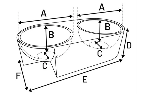 Beige & Black Feeding and Drinking Bowl Duo