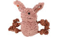 Toy Rozette Rabbit with Rope Pink
