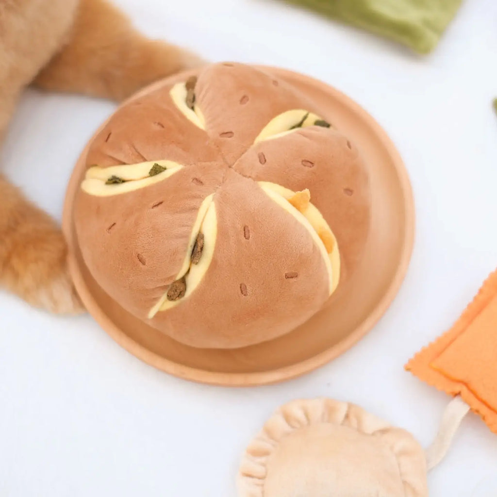 Cheesy Bread Nosework Enrichment Toy | Silent