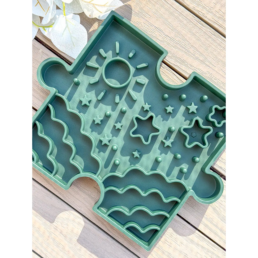 Puzzle Slow Bowl – Sky | Modular Enrichment & Slow-Feeding Dog Bowl
